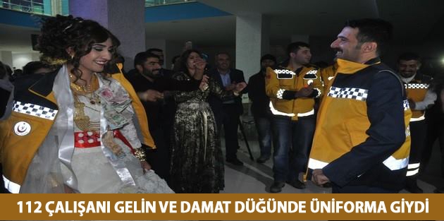 112 Çalışanı Gelin ve Damat Düğünde Üniforma Giydi