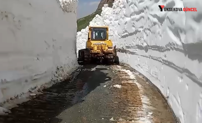 Yüksekova’da temmuz ayında İkiyaka dağlarında karla mücadele