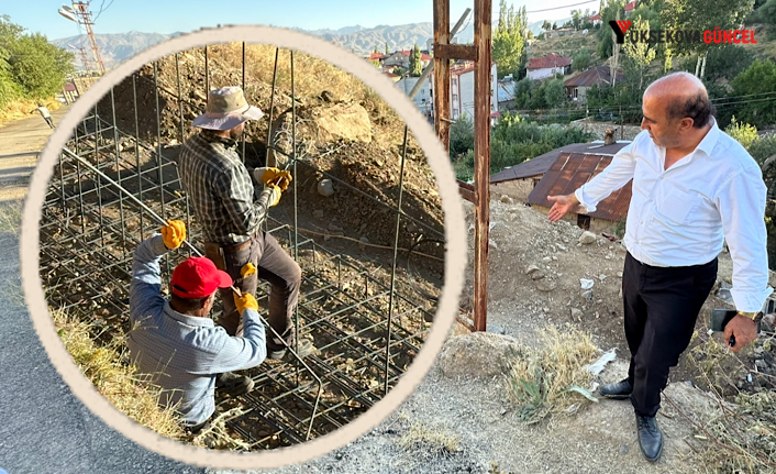 Yüksekova Belediyesinden İstinat Duvar ve Yeni Yol Açma-Asfaltlama Çalışması Sürüyor