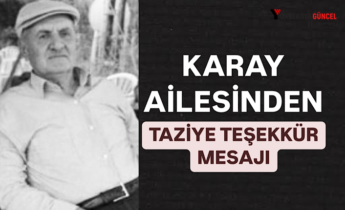 Karay Ailesinden Taziye Teşekkür Mesajı