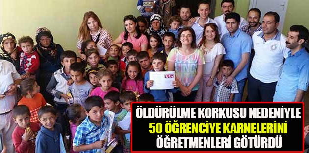  50 öğrenciye karnelerini öğretmenleri götürdü