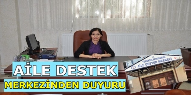 Aile destek merkezinden duyuru