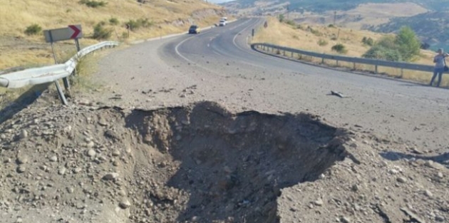 Askeri aracın geçişi sırasında patlama