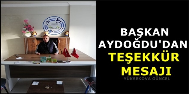 Başkan Aydoğdu'dan teşekkür mesajı