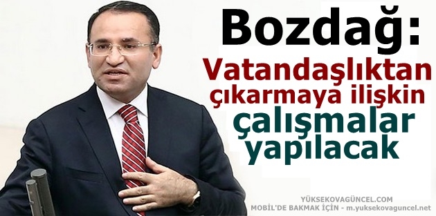 Bozdağ: Vatandaşlıktan çıkarmaya ilişkin çalışmalar yapılacak