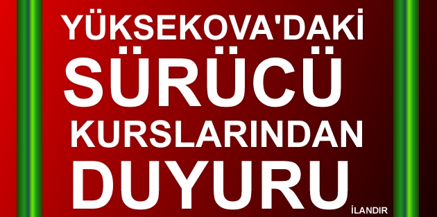 Büyük Akdoğan Sürücü Kursundan Duyuru