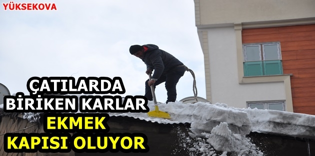 Çatılarda Biriken Karlar Ekmek Kapısı Oluyor