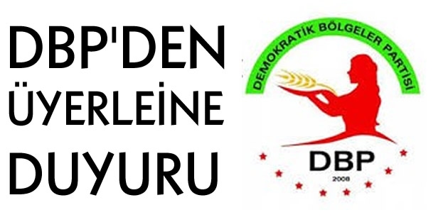 DBP'den üyelerine duyuru