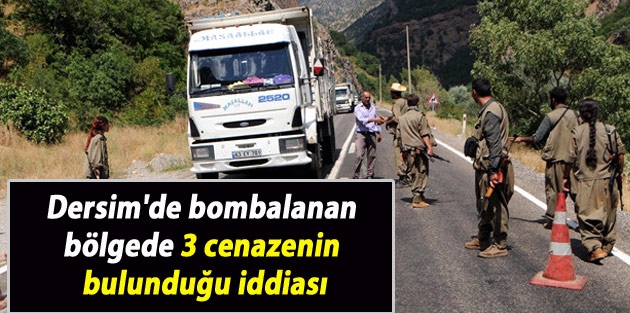 Dersim'de bombalanan bölgede 3 cenazenin bulunduğu iddiası