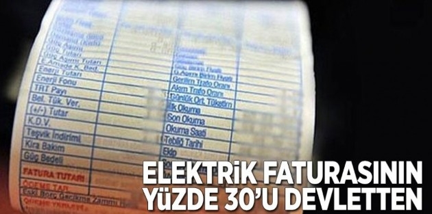 Elektrik faturasının yüzde 30’u devletten