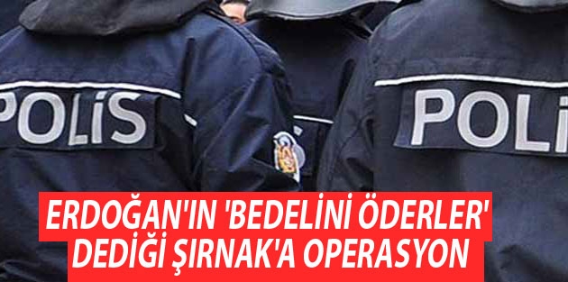 Erdoğan'ın 'bedelini öderler' dediği Şırnak'a operasyon