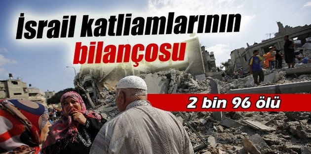 Gazze'de ölü sayısı 2 bin 96'ya çıktı