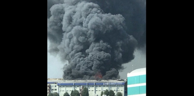 Hadımköy'de fabrika yangını