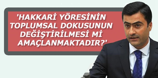 'Hakkari yöresinin toplumsal dokusunun değiştirilmesi mi amaçlanmaktadır?'