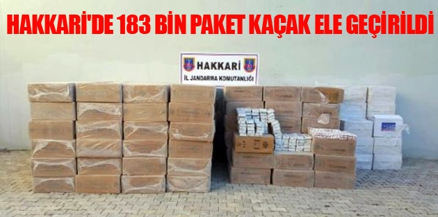 Hakkari'de 183 Bin Paket Kaçak Sigara Ele Geçirildi