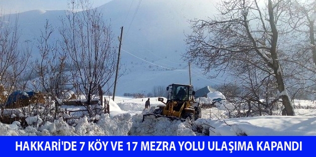 Hakkari'de 7 Köy Ve 17 Mezra Yolu Ulaşıma Kapandı