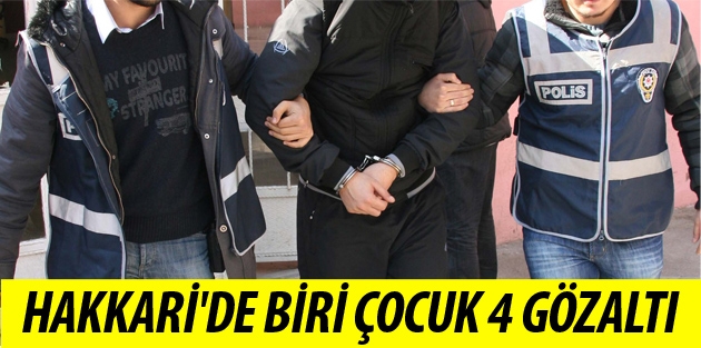 Hakkari'de biri çocuk 4 gözaltı