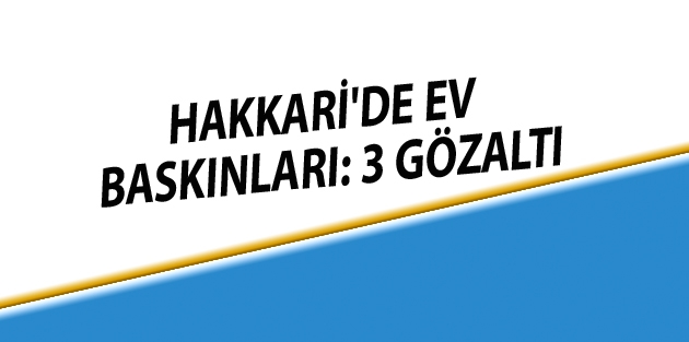 Hakkari'de ev baskınları: 3 gözaltı