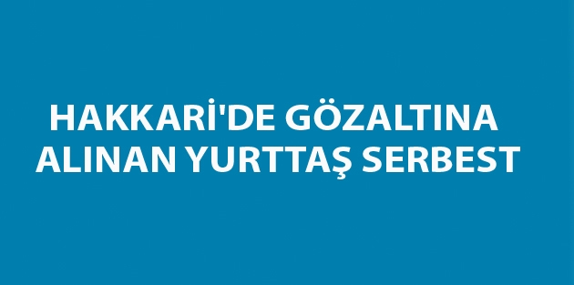 Hakkari'de gözaltına alınan yurttaş serbest