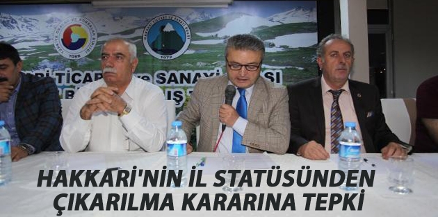 Hakkari'nin İl Statüsünden Çıkarılma Kararına Tepki