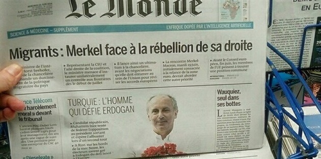 İnce, Le Monde'un kapağında