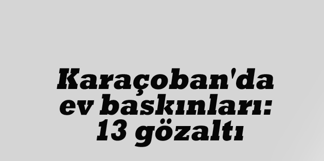 Karaçoban'da ev baskınları: 13 gözalt