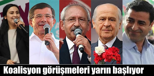 Koalisyon görüşmeleri yarın başlıyor