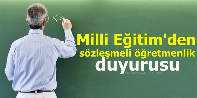 Milli Eğitim'den sözleşmeli öğretmenlik duyurusu