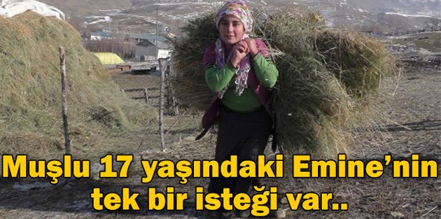 Muşlu 17 yaşındaki Emine’nin tek bir isteği var..