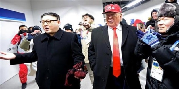 Olimpiyatların açılışına Trump ve Kim Jong-Un kılığında geldiler