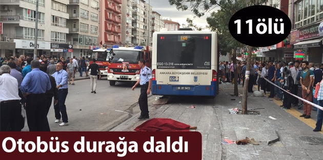 Otobüs durağa daldı: 11 ölü