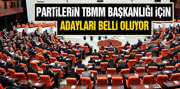 Partilerin TBMM Başkanlığı için adayları belli oluyor