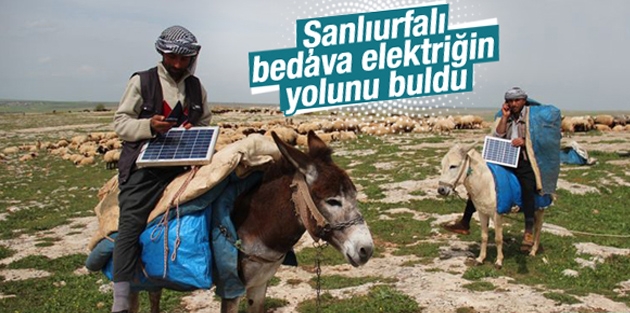 Şanlıurfa'da eşek sırtında elektrik üretimi