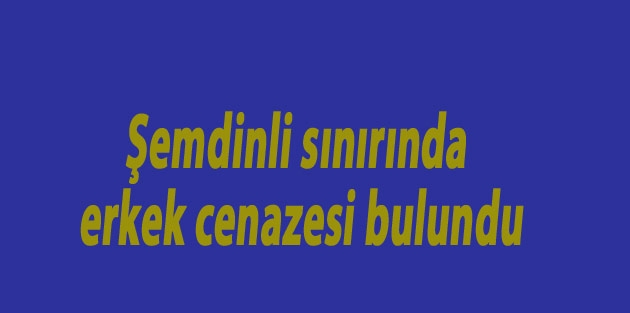 Şemdinli sınırında erkek cenazesi bulundu