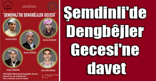 Şemdinli'de Dengbêjler Gecesi'ne davet