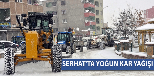 Serhat'ta yoğun kar yağışı