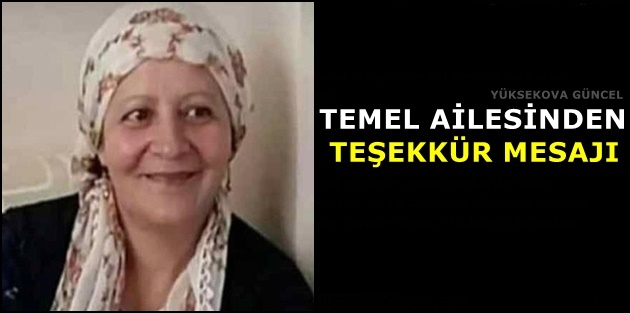 Temel Ailesinden Teşekkür Mesajı