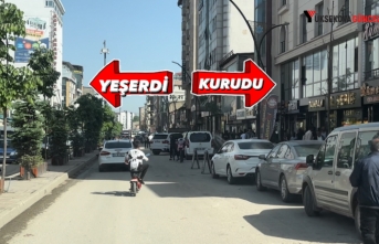 Yüksekova’da ilginç görüntü: Yolu bir tarafındaki...