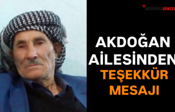 Akdoğan Ailesinden Taziye Teşekkür Mesajı