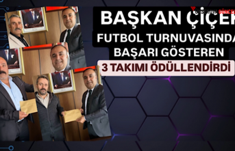 Başkan Çiçek Futbol turnuvasında başarı gösteren...