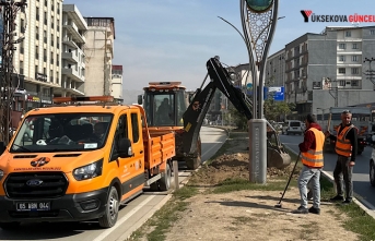 Yüksekova İpekyolun Orta Refüjünde Çalışma