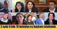 3 ayda 9 ilde 18 belediye eş başkanı tutuklandı