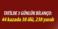  44 kazada 38 ölü, 238 yaralı