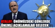 Atalay: Önümüzdeki günlerde önemli açıklamalar...