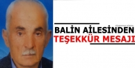 Balin Ailesinden teşekkür mesajı 