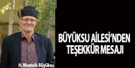 Büyüksu Ailesi'nden Teşekkür Mesajı