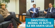 Davutoğlu, Merkel ve Rutte ile bir araya geldi