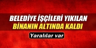 Didim’de belediye işçileri yıkılan binanın...