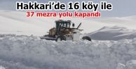 Hakkari’de 16 köy ile 37 mezra yolu kapandı 