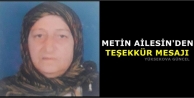 Metin Ailesin'den Teşekkür Mesajı